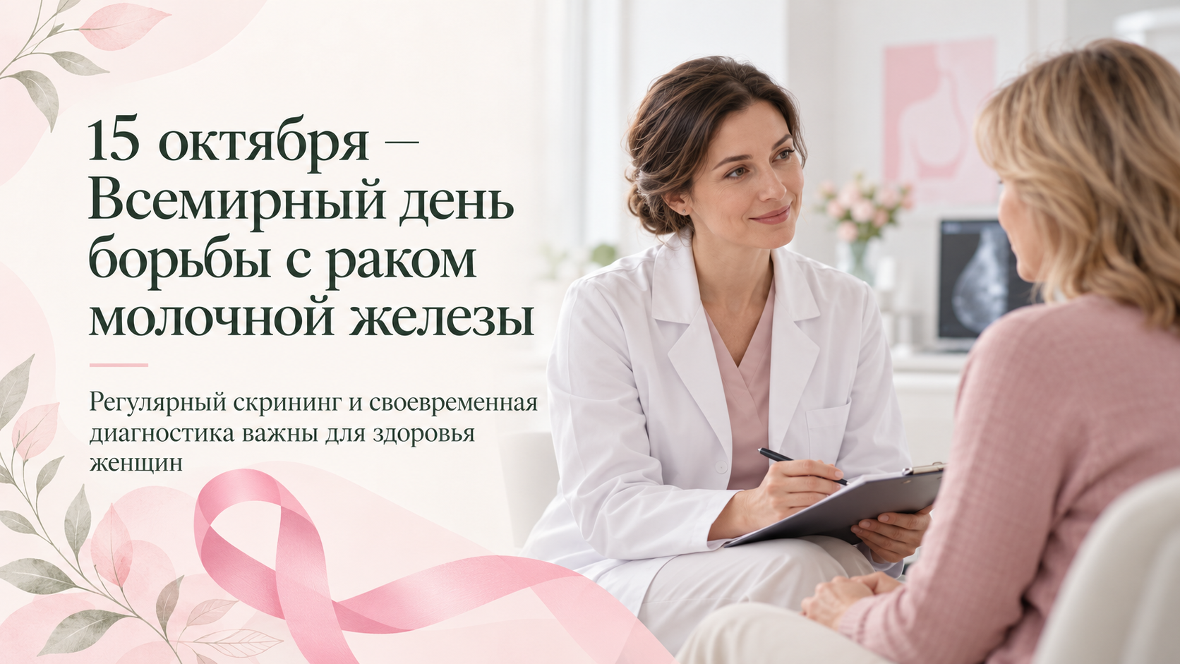 15 октября - Всемирный день борьбы с раком молочной железы